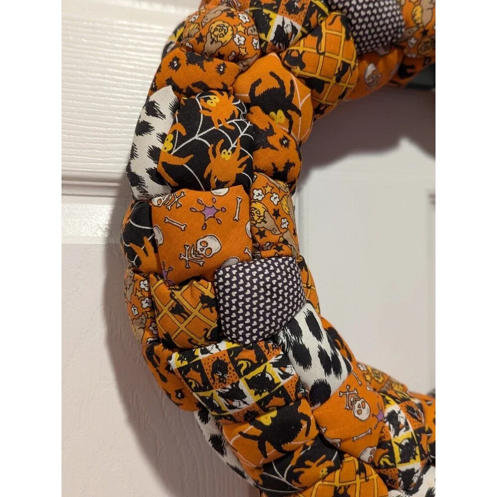 Spooky Halloween Braided Fabric Wreath 16